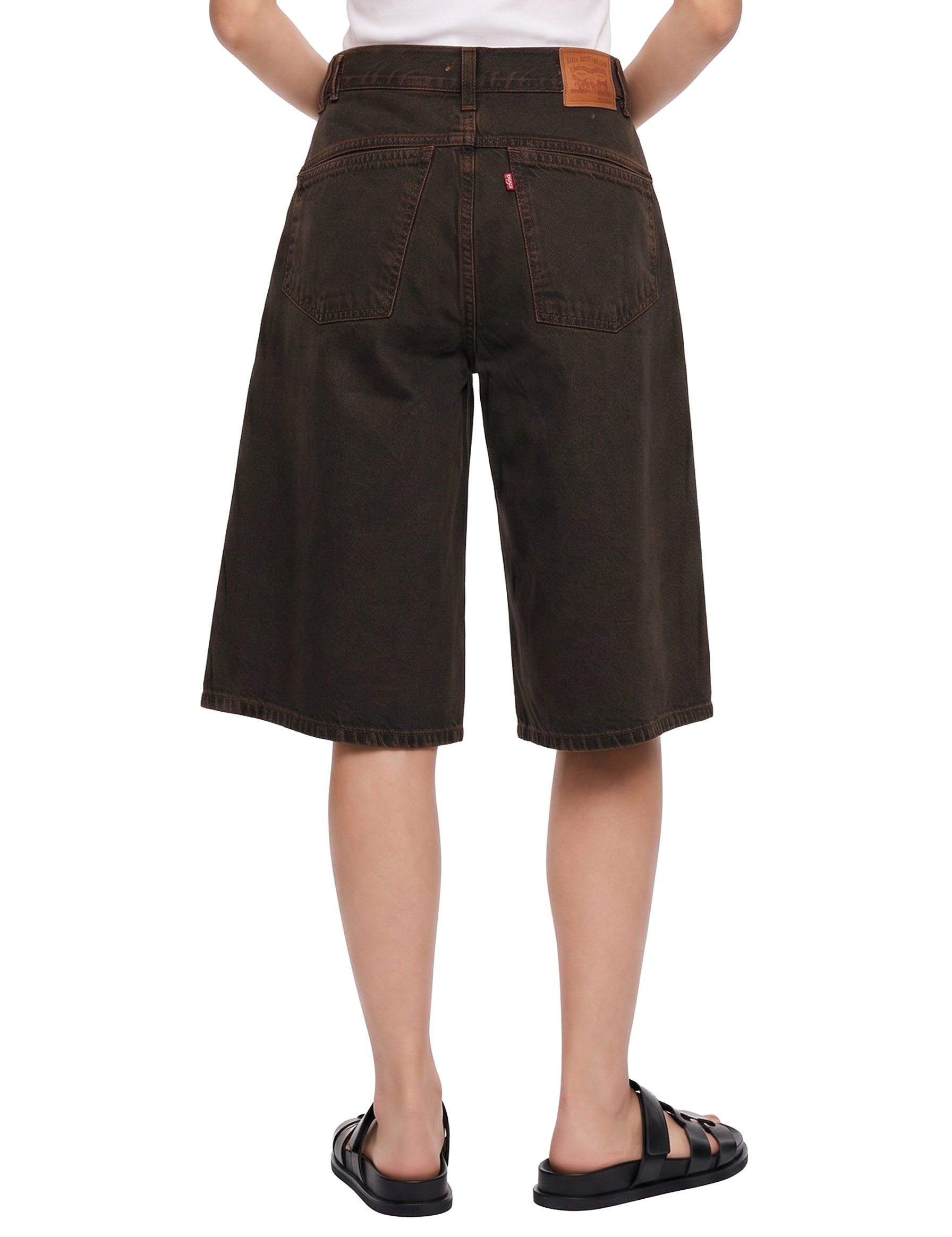 Bermuda Super Baggy Jort in marrone 
