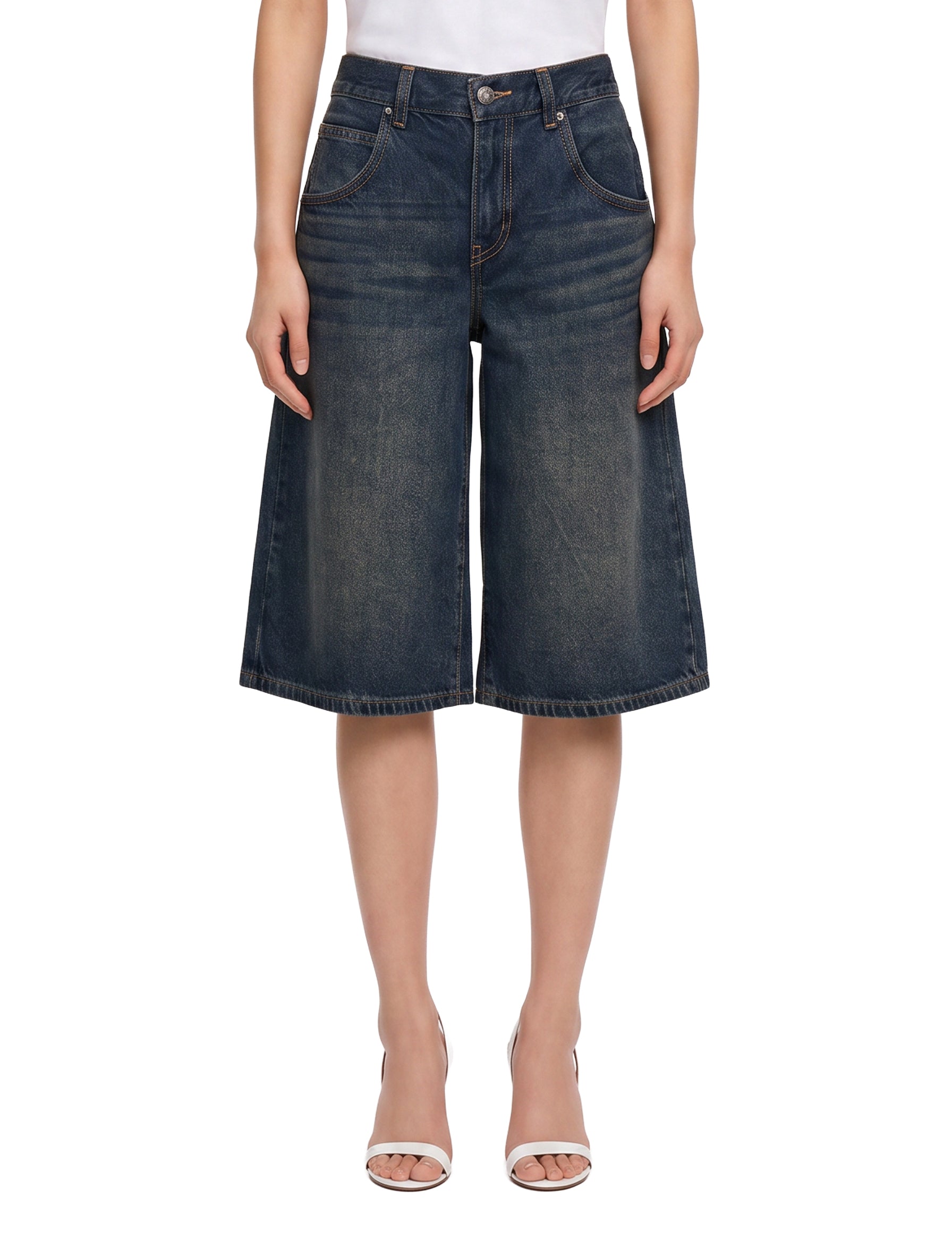 Bermuda Super Baggy Jort in blu 