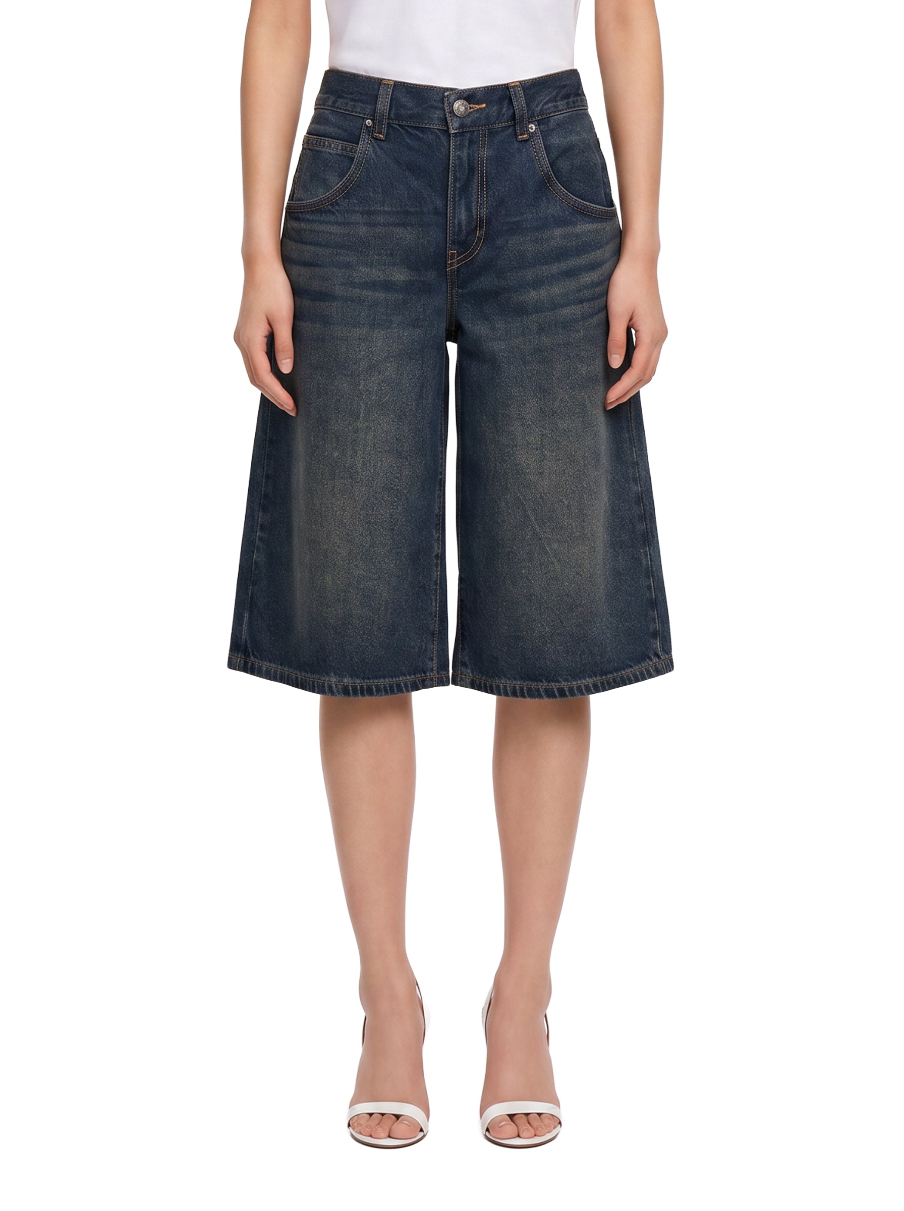 Bermuda Super Baggy Jort in blu 