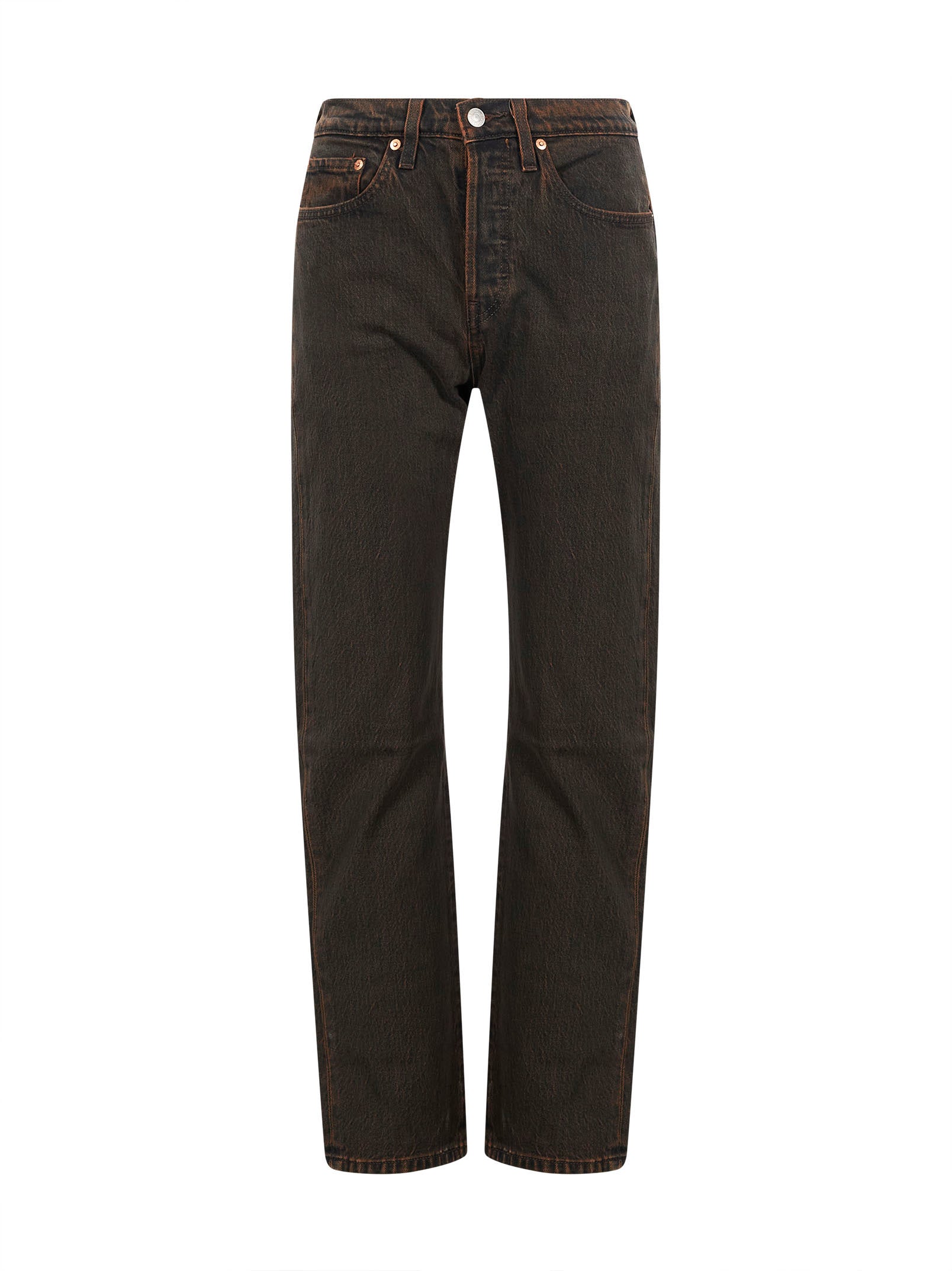 Jeans a gamba dritta 501 in marrone 