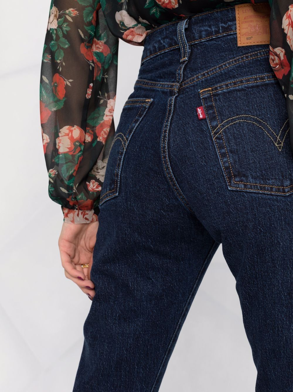 Jeans dritti 501 crop in blu 
