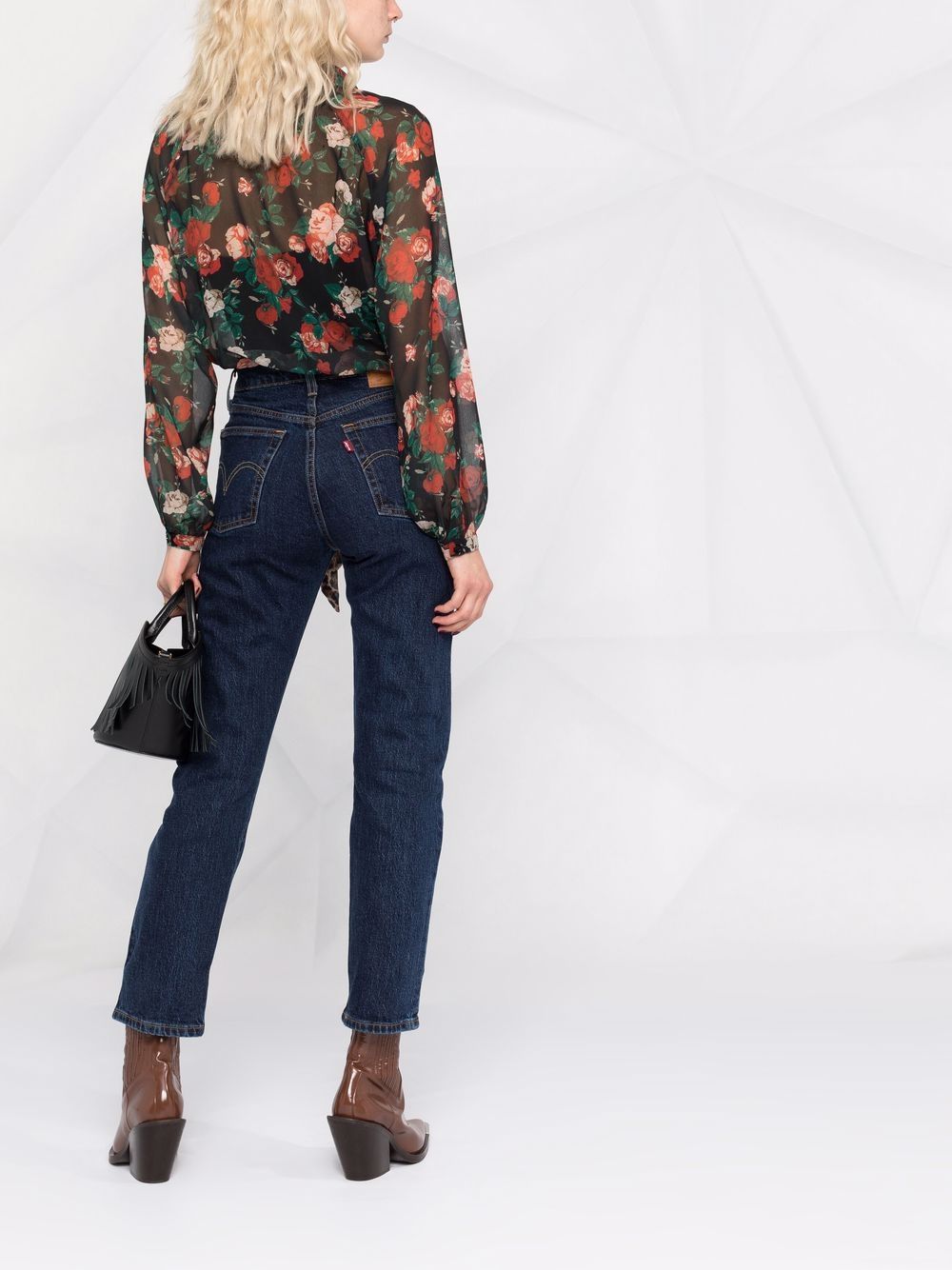 Jeans dritti 501 crop in blu 