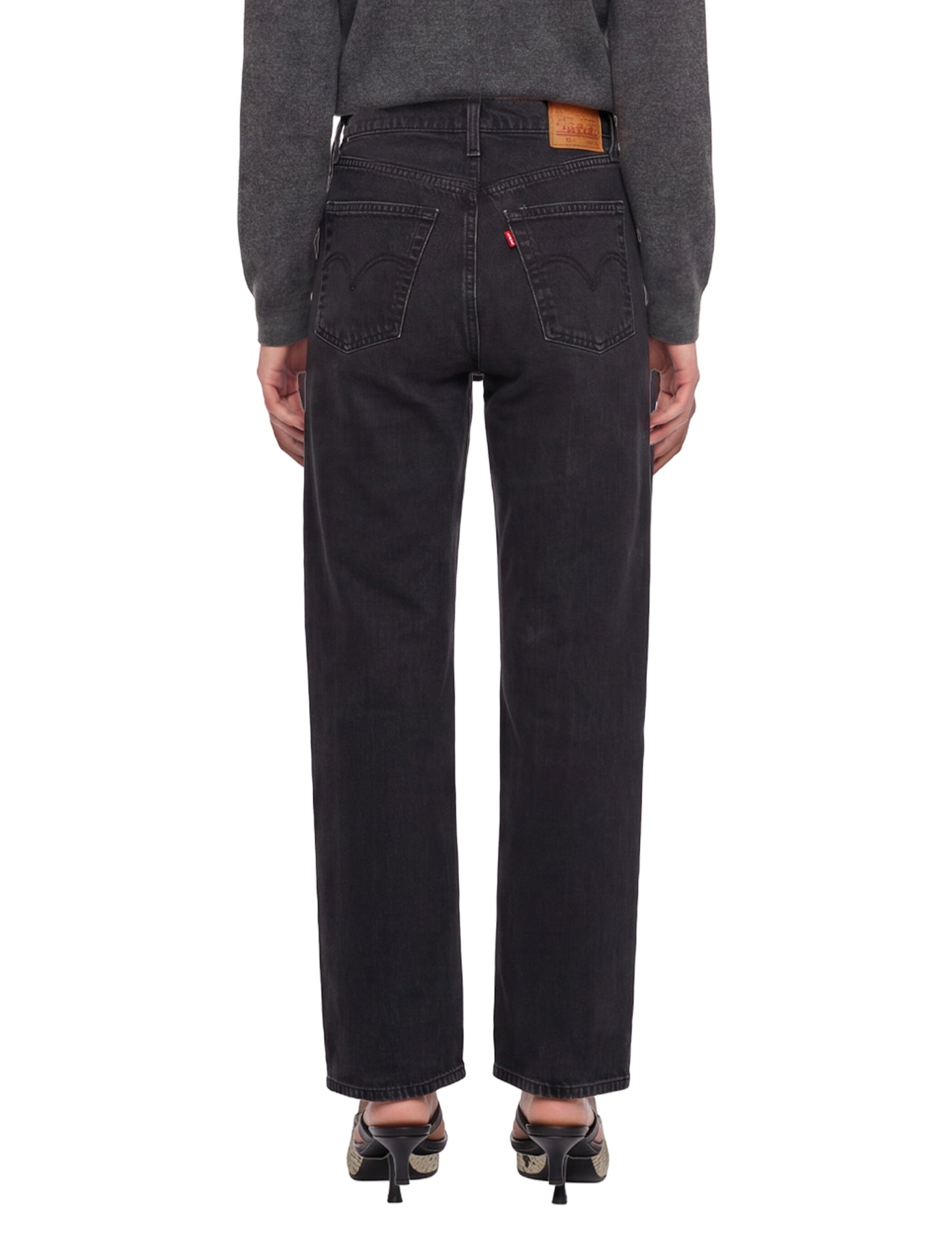 Jeans a gamba dritta Ribcage in nero 