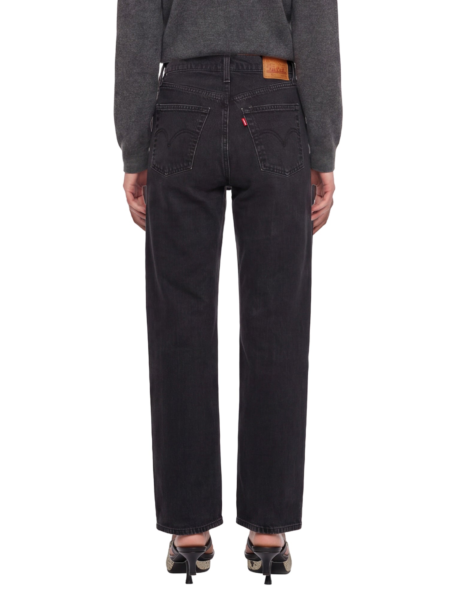 Jeans a gamba dritta Ribcage in nero 