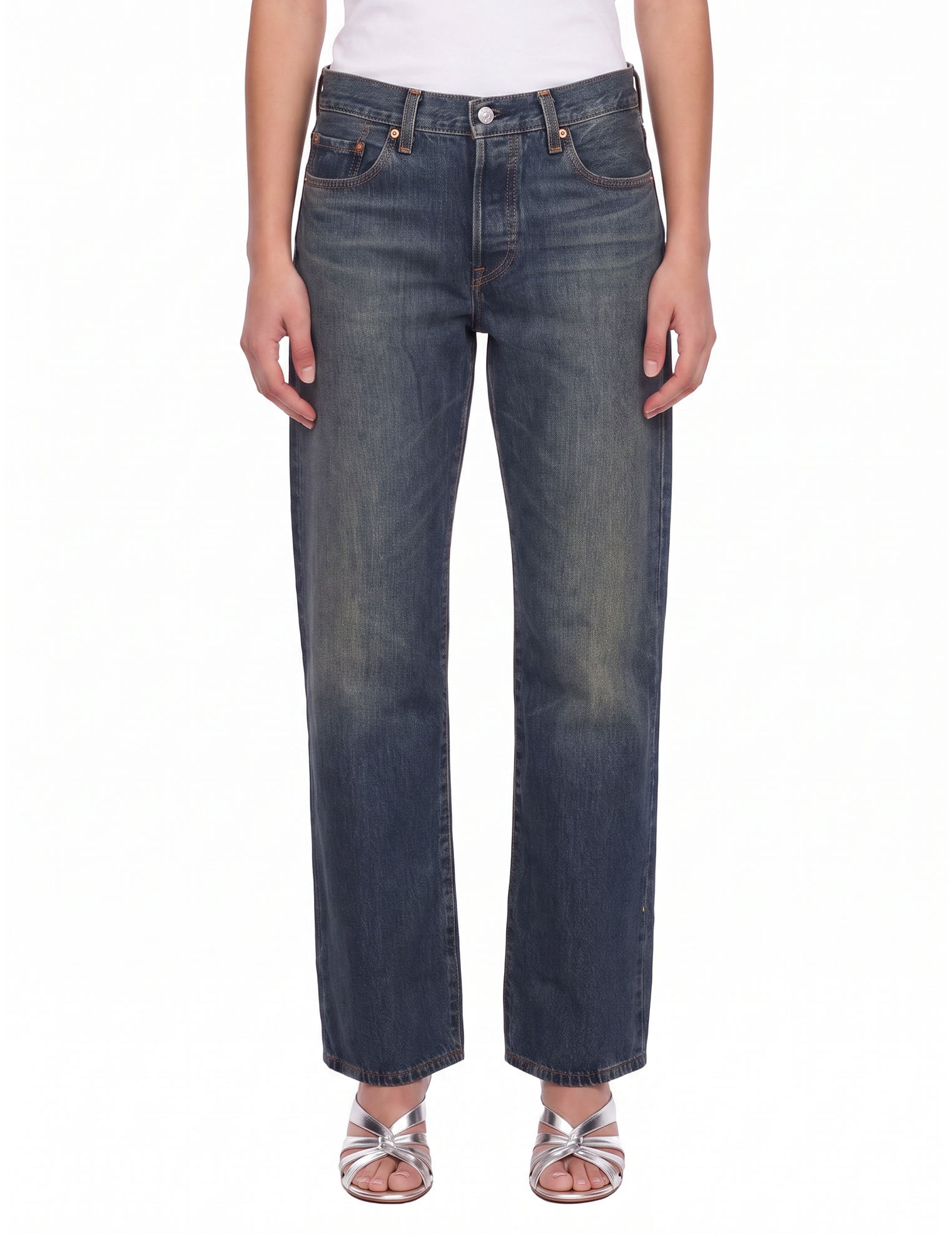 Jeans a gamba dritta 501 in blu 