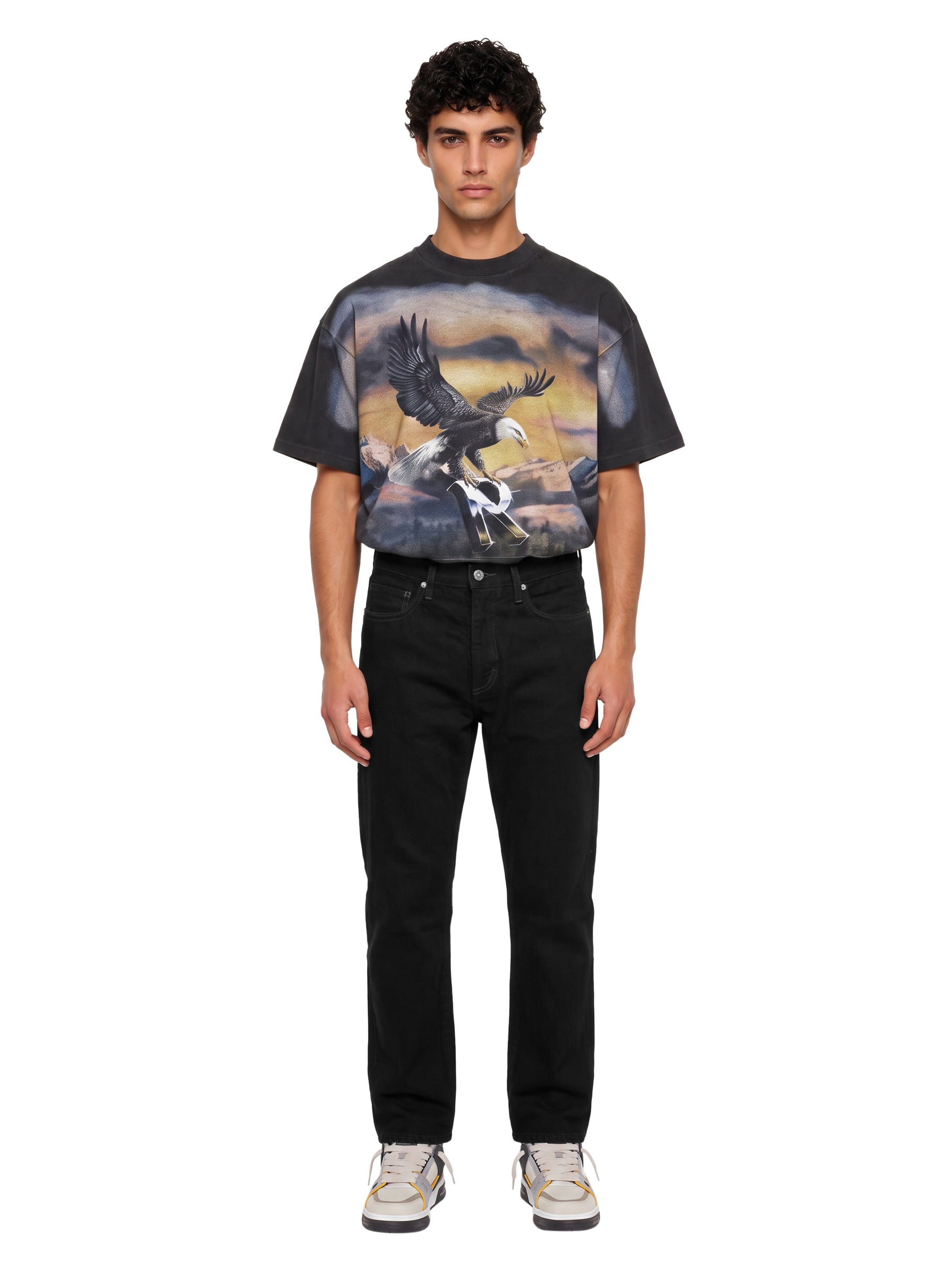 Jeans a gamba dritta Anchor in nero 