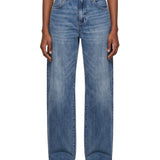 Jeans a vita alta barrel in blu 