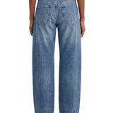 Jeans a vita alta barrel in blu 