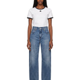 Jeans a vita alta barrel in blu 