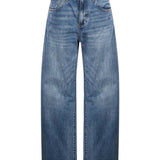 Jeans a vita alta barrel in blu 