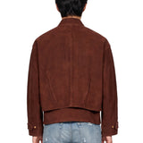 Bomber in suede in marrone 