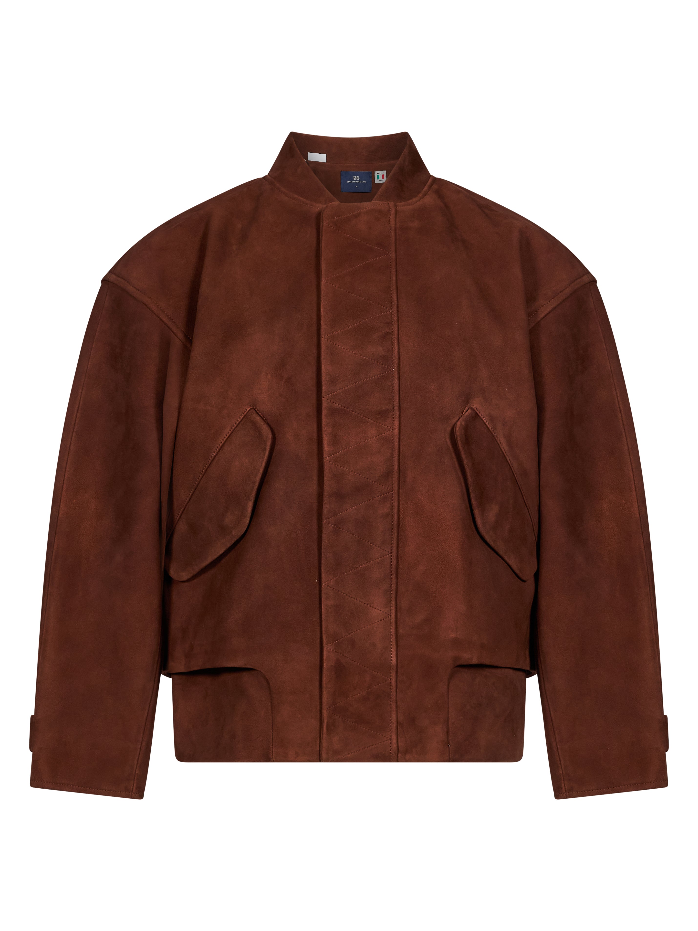 Bomber in suede in marrone 