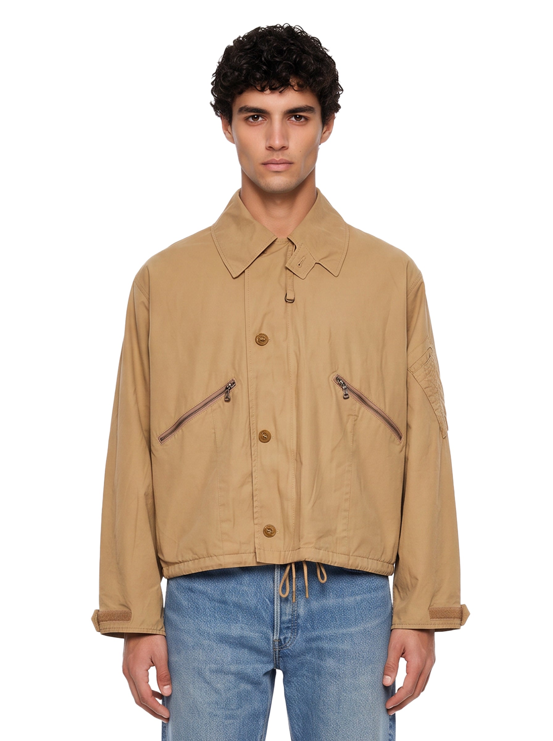 Giacca modello Pilot con tasche in beige 