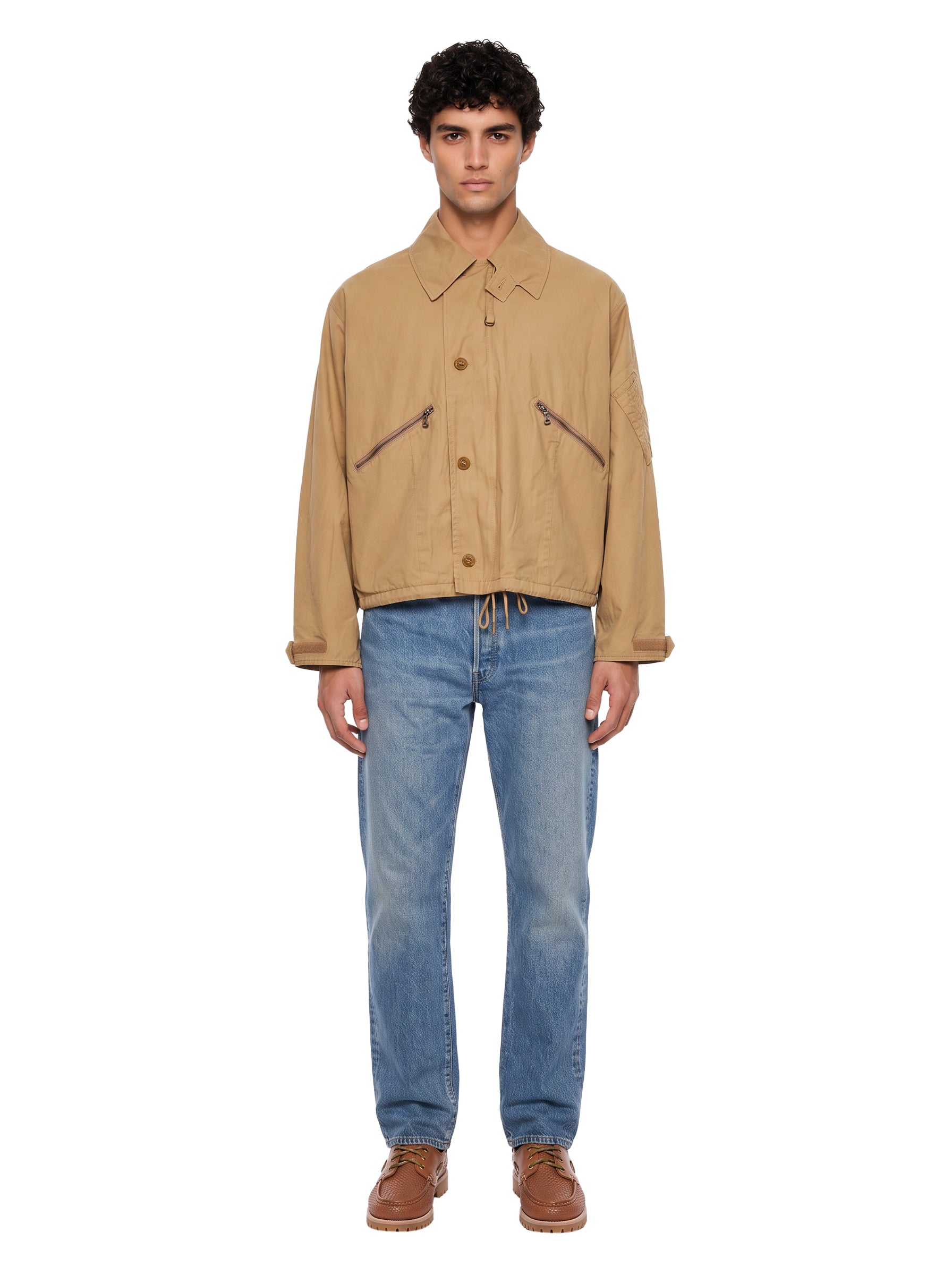 Giacca modello Pilot con tasche in beige 