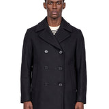 Cappotto doppiopetto Dalton in blu 