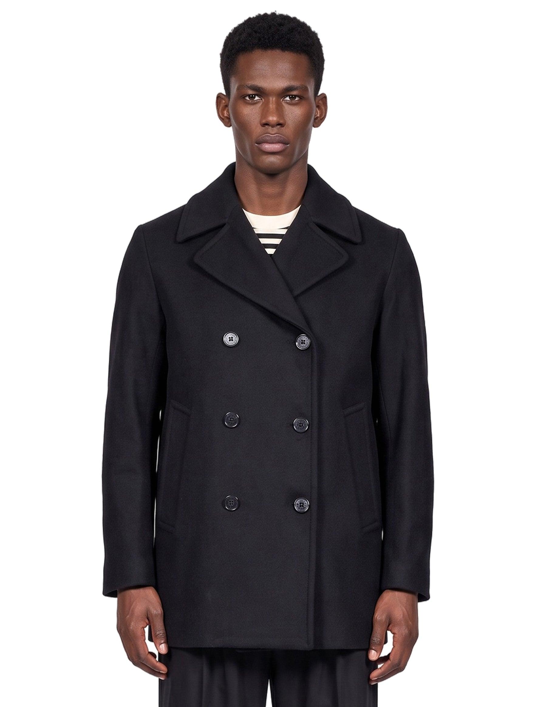 Cappotto doppiopetto Dalton in blu 
