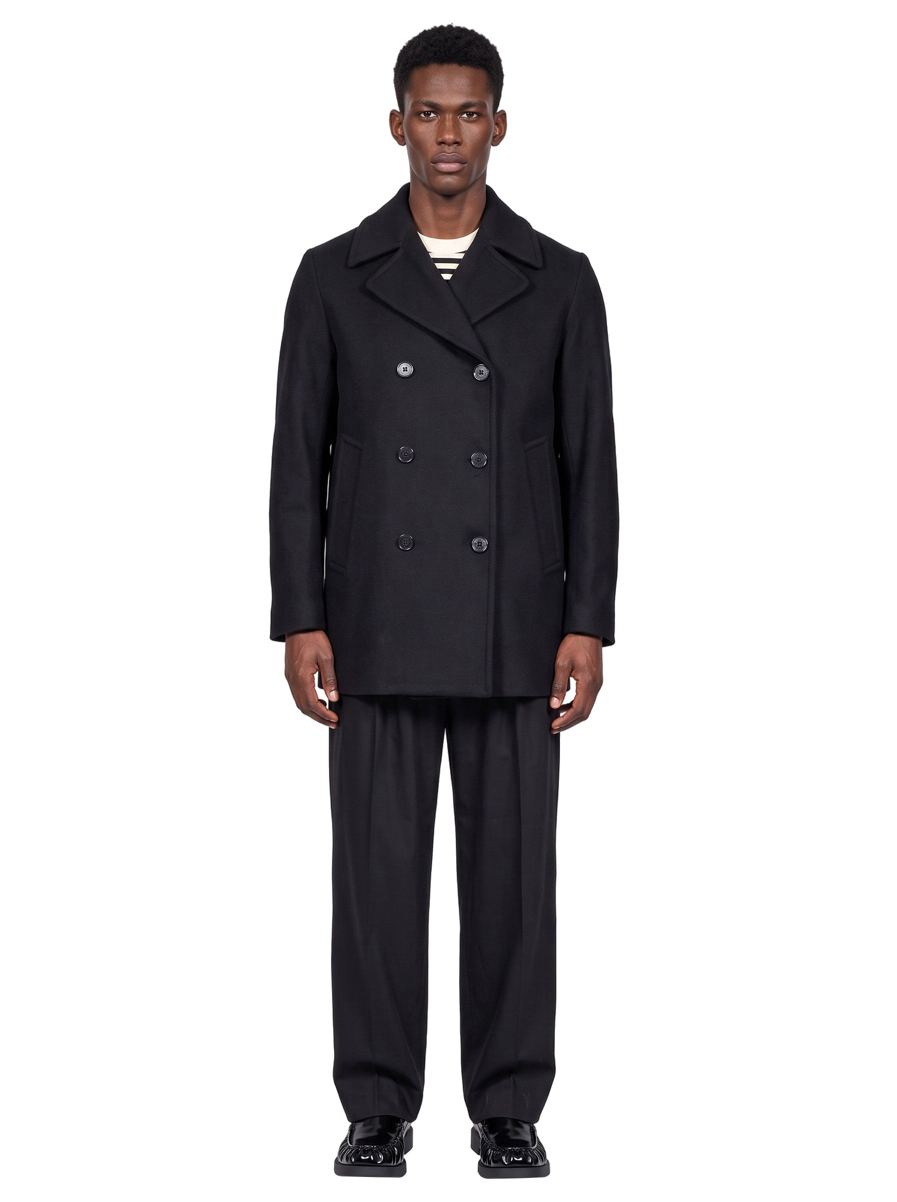 Cappotto doppiopetto Dalton in blu 