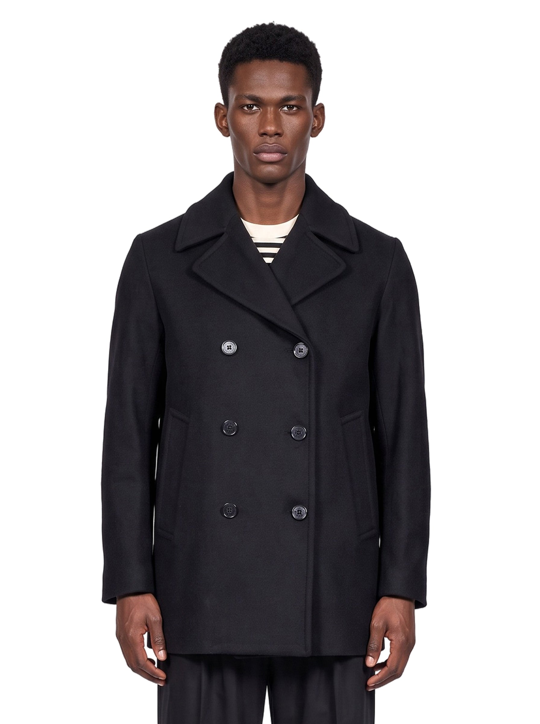 Cappotto doppiopetto Dalton in blu 