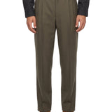 Pantaloni con doppia pinces in marrone 