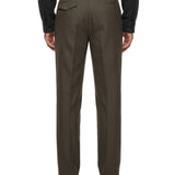 Pantaloni con doppia pinces in marrone 