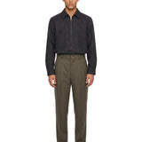 Pantaloni con doppia pinces in marrone 