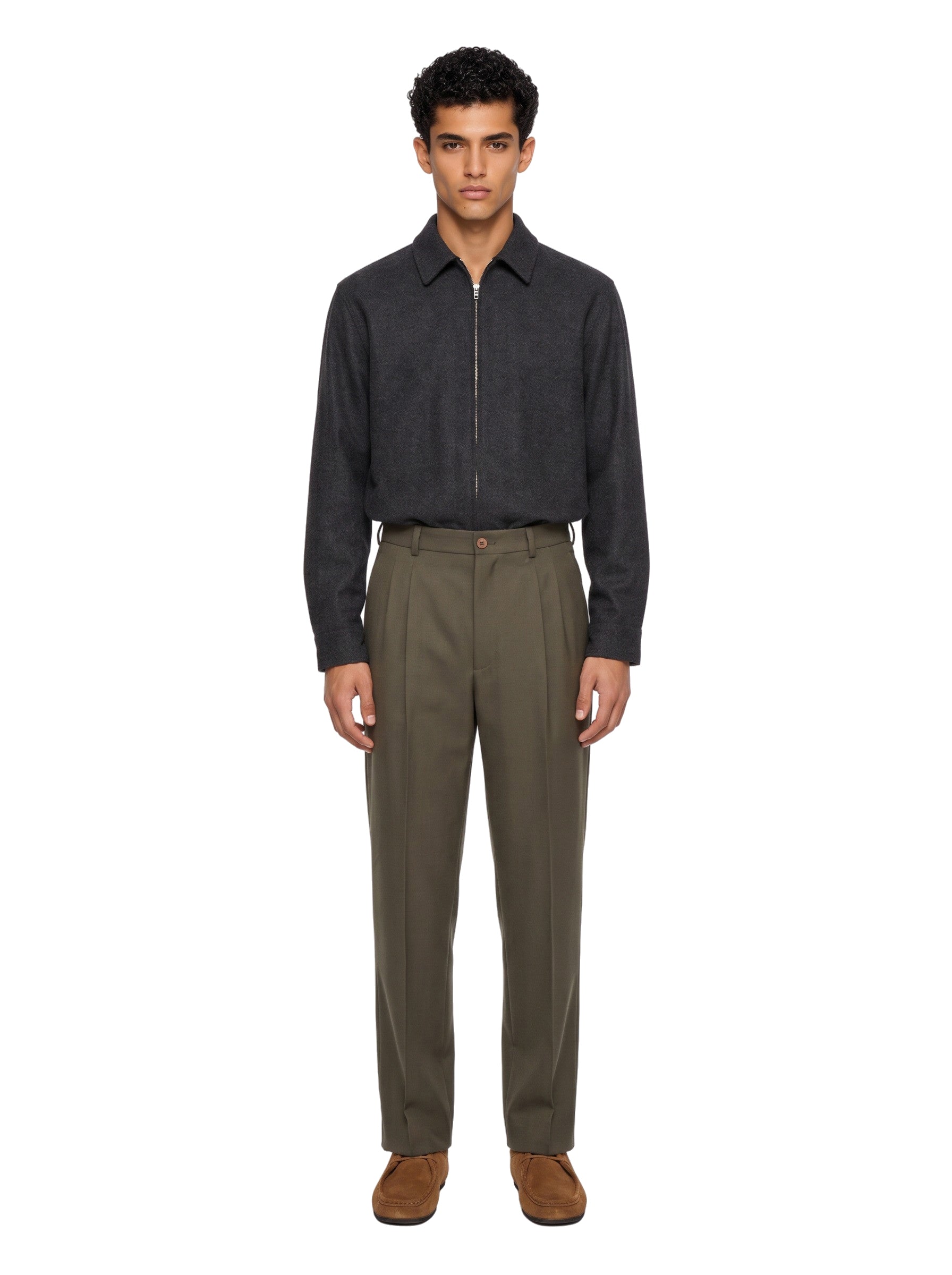 Pantaloni con doppia pinces in marrone 