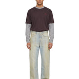 Jeans Flattone sfumati in blu 