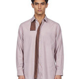 Camicia con foulard in lilla 