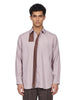 Camicia con foulard in lilla