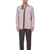 Camicia con foulard in lilla 