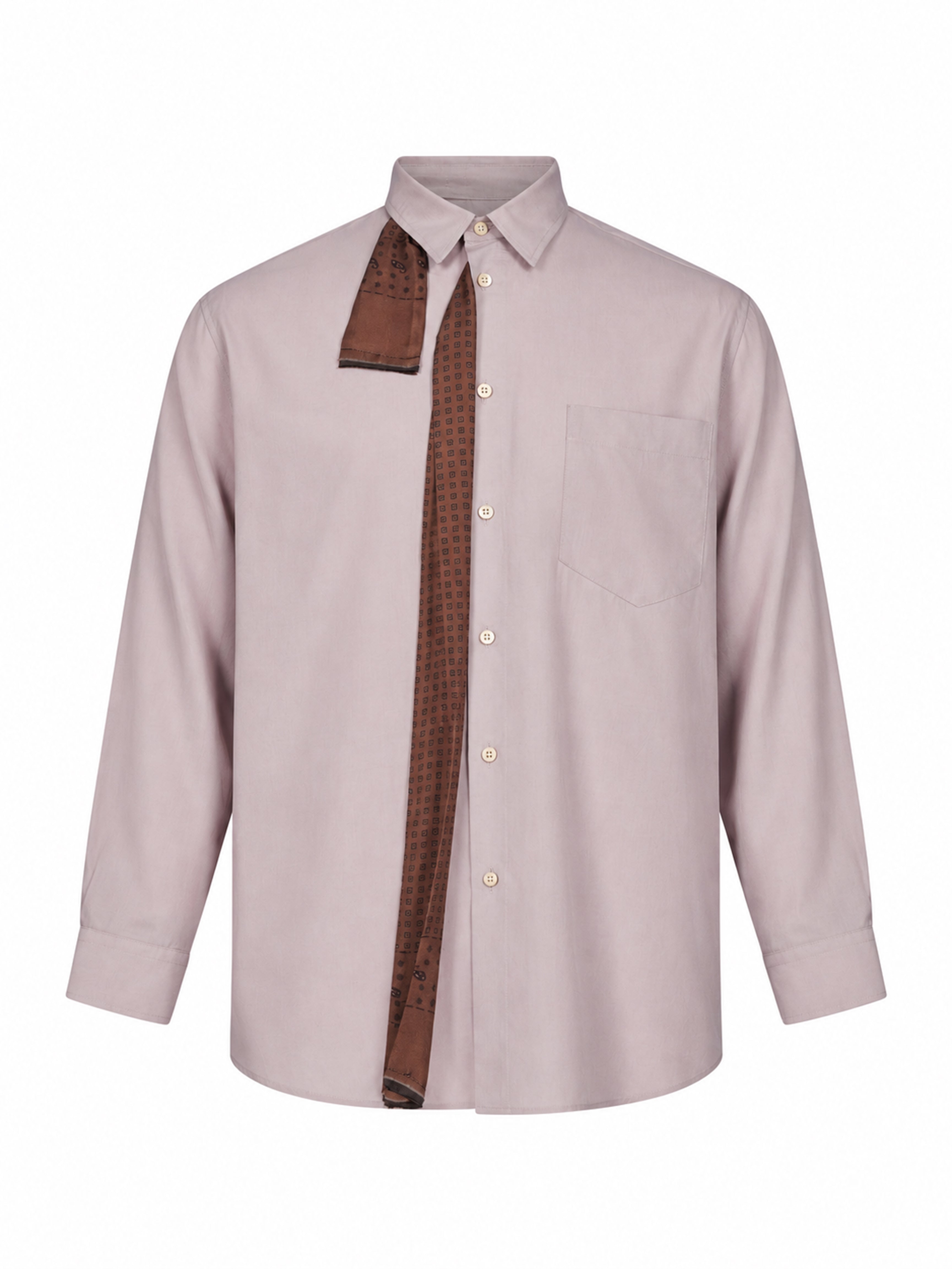Camicia con foulard in lilla 
