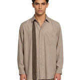 Camicia con foulard in marrone 