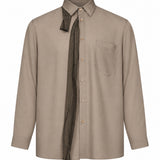 Camicia con foulard in marrone 