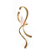 Ear Cuff pendente con Quarzo Rosa in Oro 