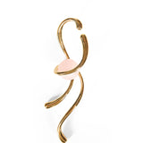 Ear Cuff pendente con Quarzo Rosa in Oro 