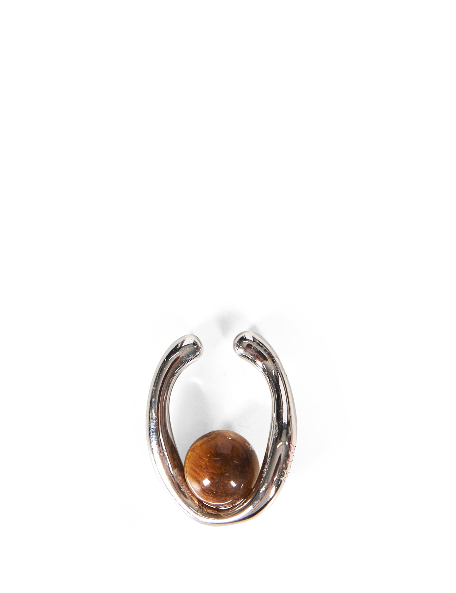 Ear Cuff con Occhio di Tigre in argento 