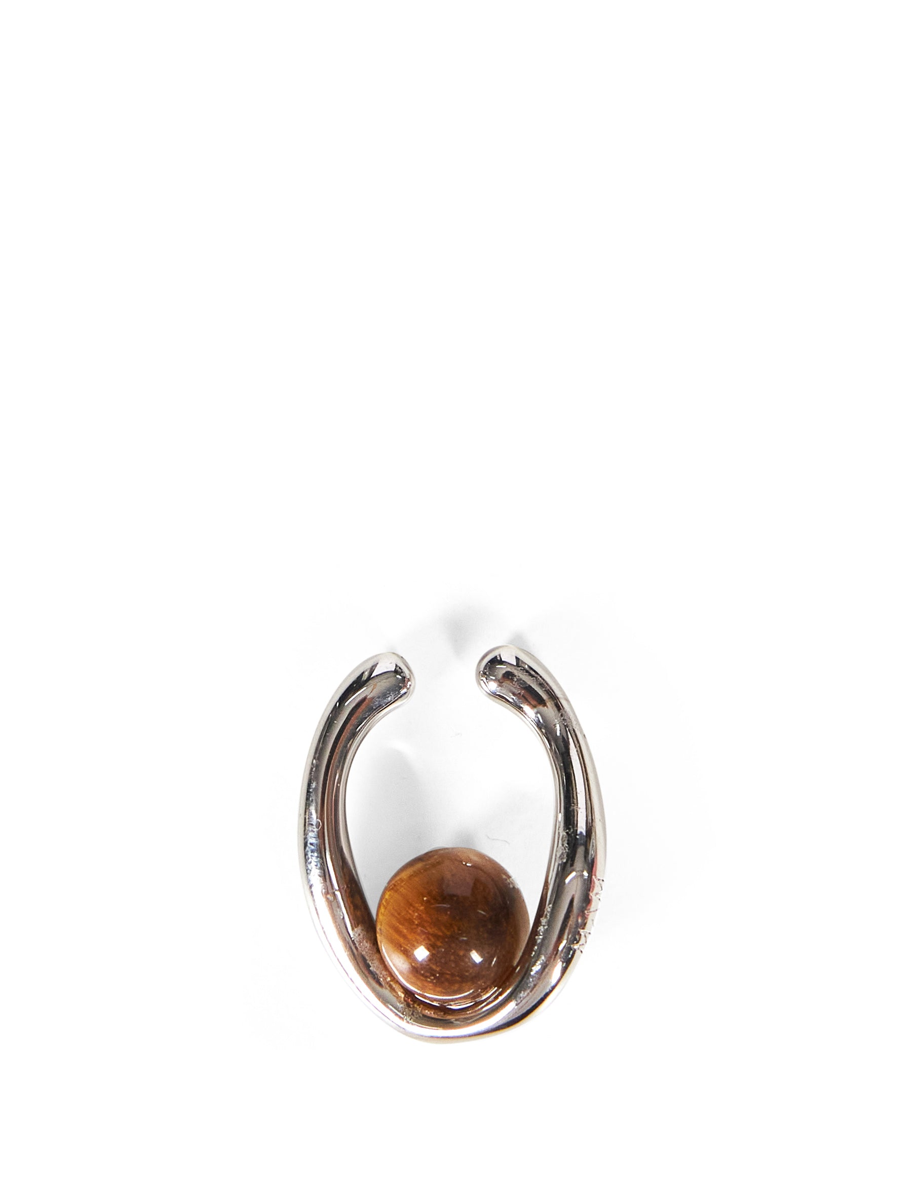 Ear Cuff con Occhio di Tigre in argento 