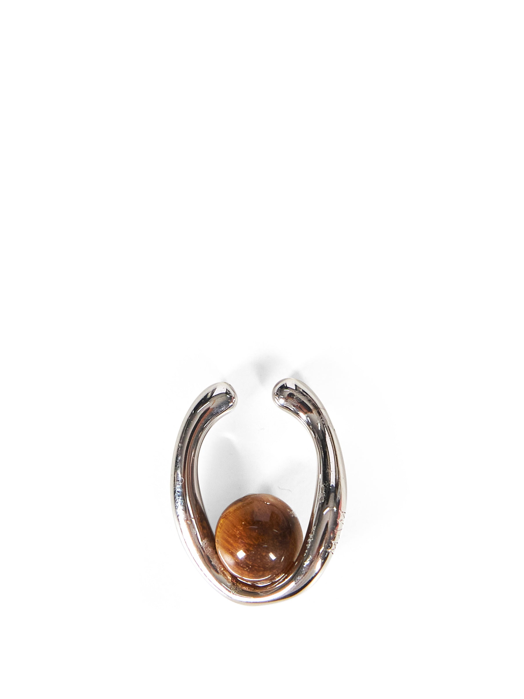 Ear Cuff con Occhio di Tigre in argento 