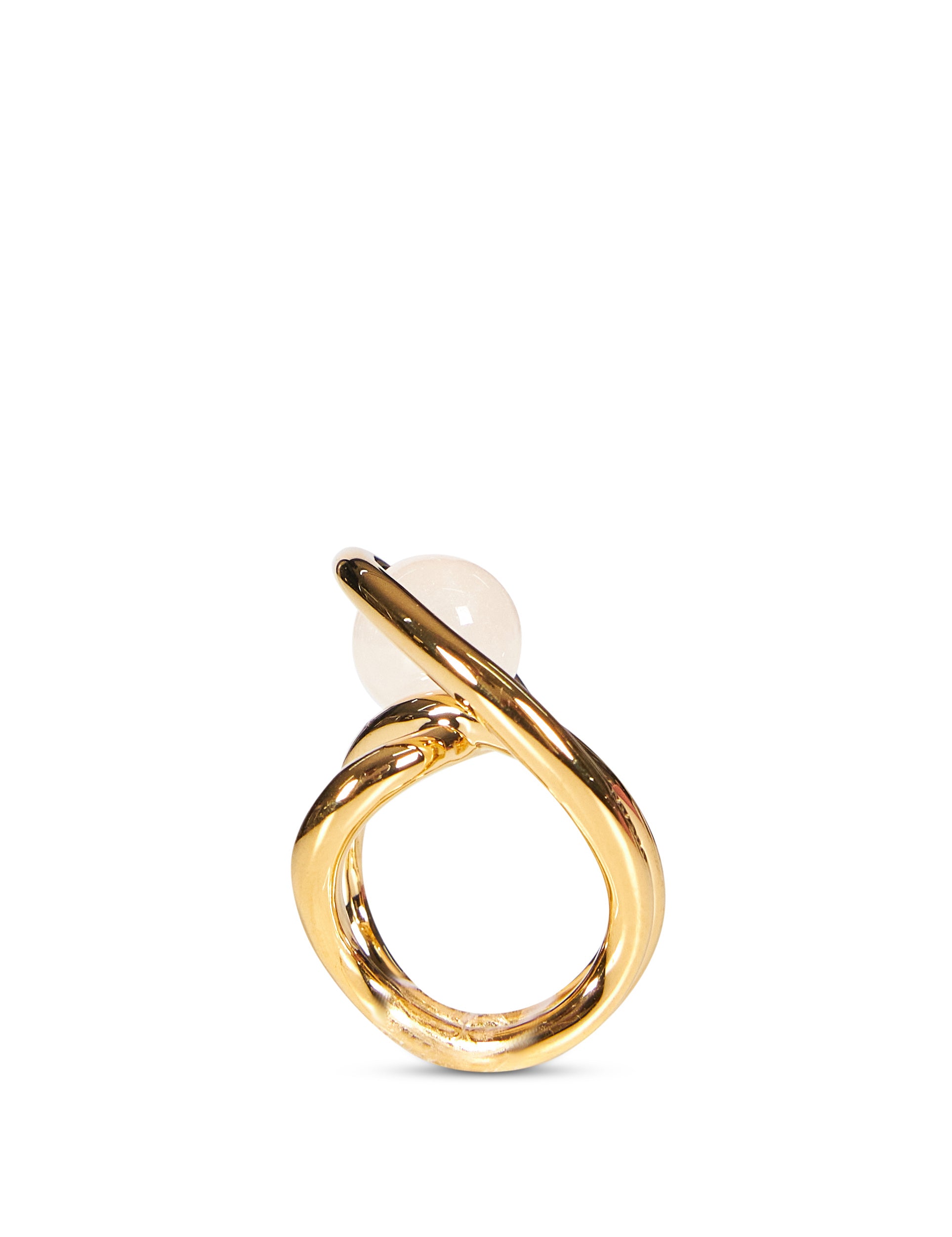 Anello per unghia con Quarzo Rosa in oro 