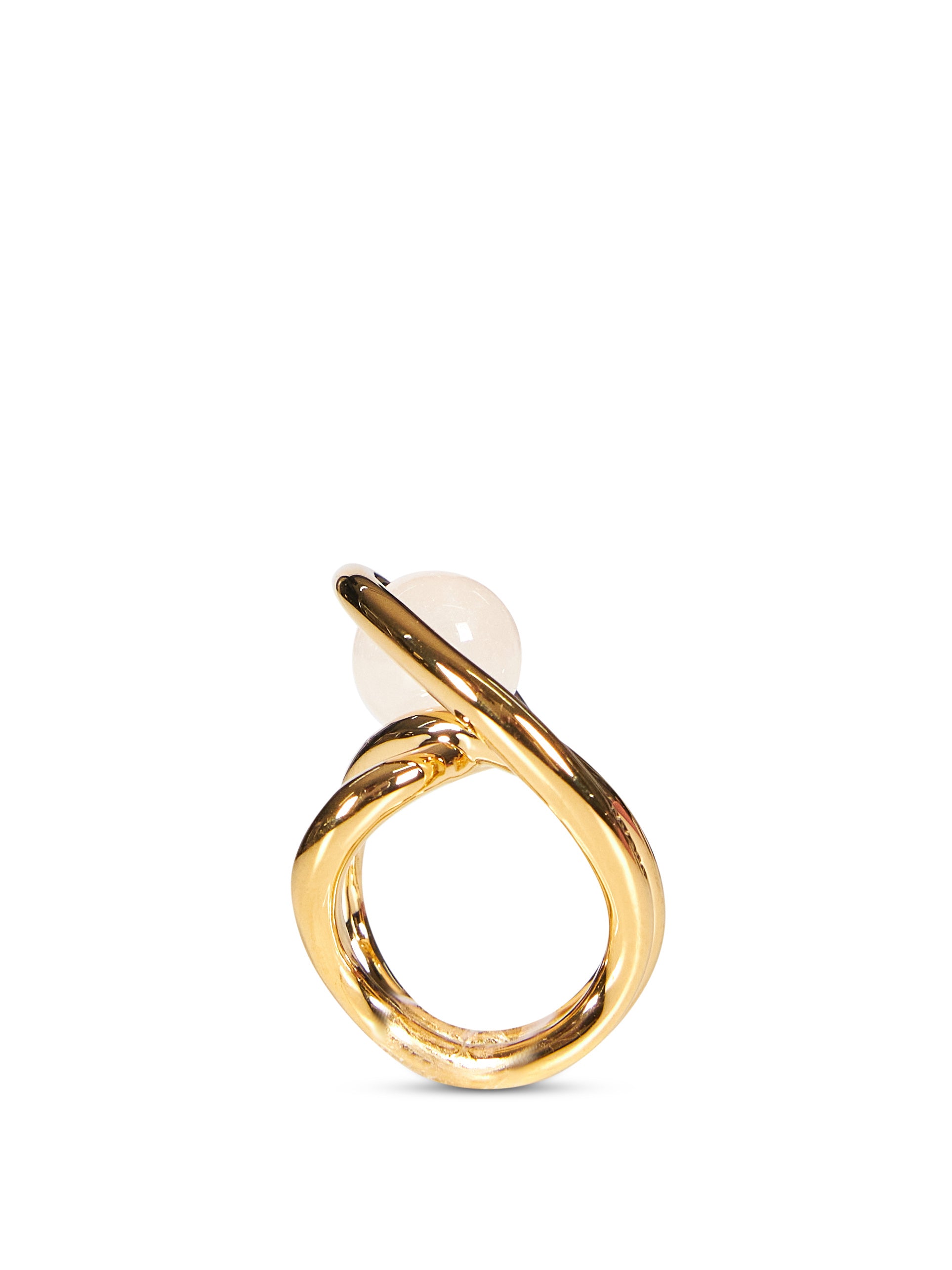 Anello per unghia con Quarzo Rosa in oro 
