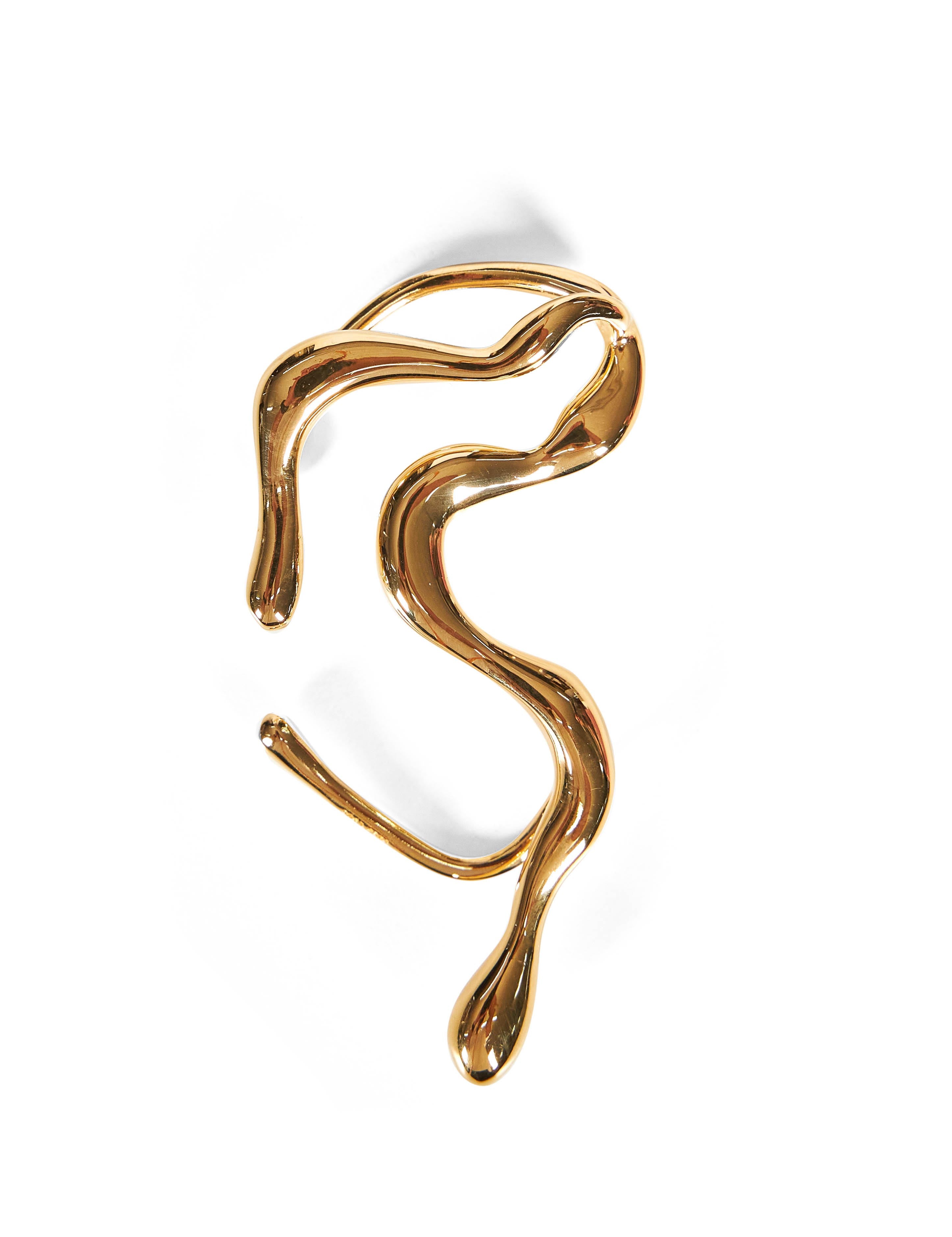 Earcuff ondulato in oro<BR/> 