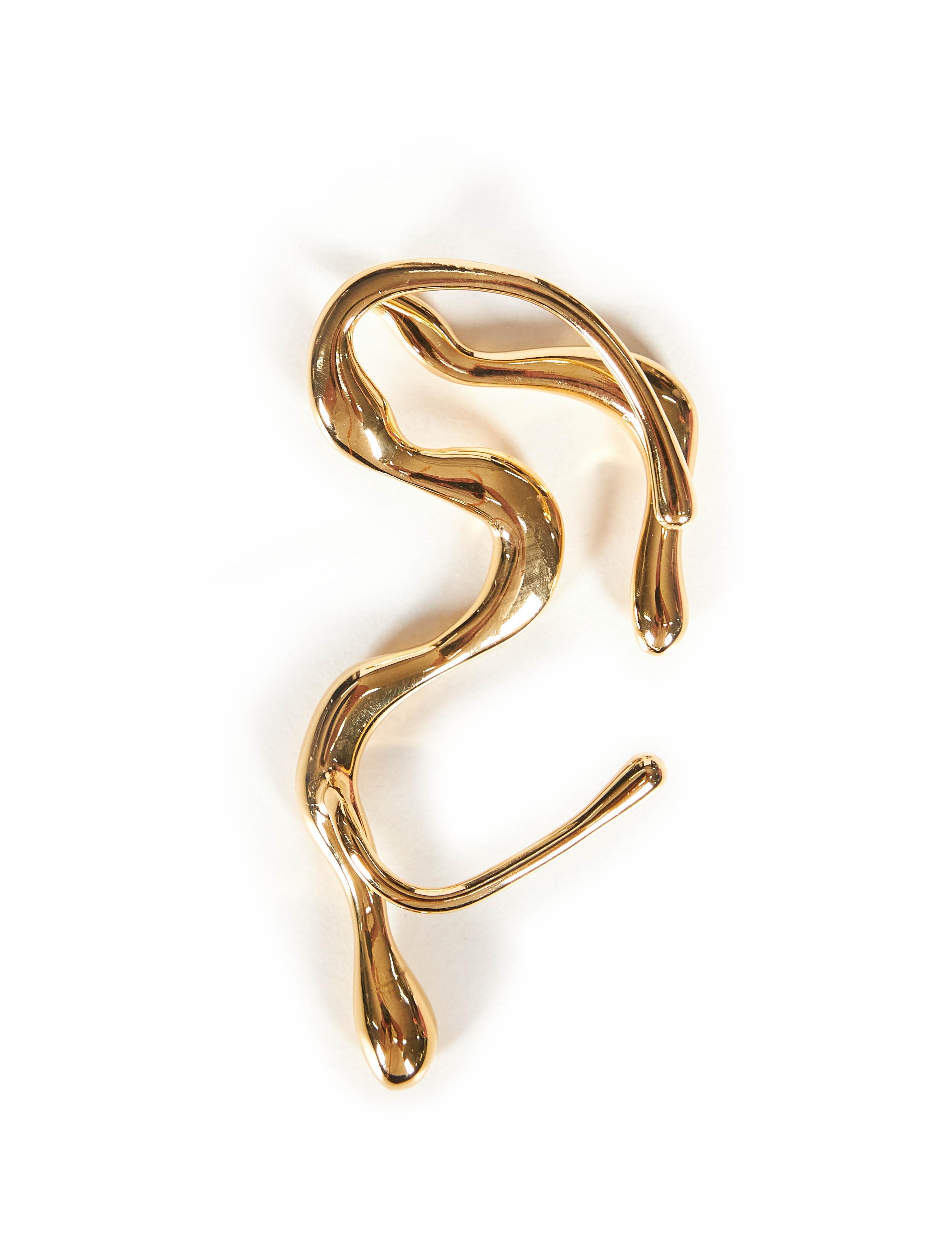 Earcuff ondulato in oro<BR/> 
