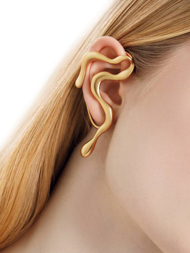 Earcuff ondulato in oro<BR/> 