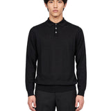 Polo manica lunga in nero 