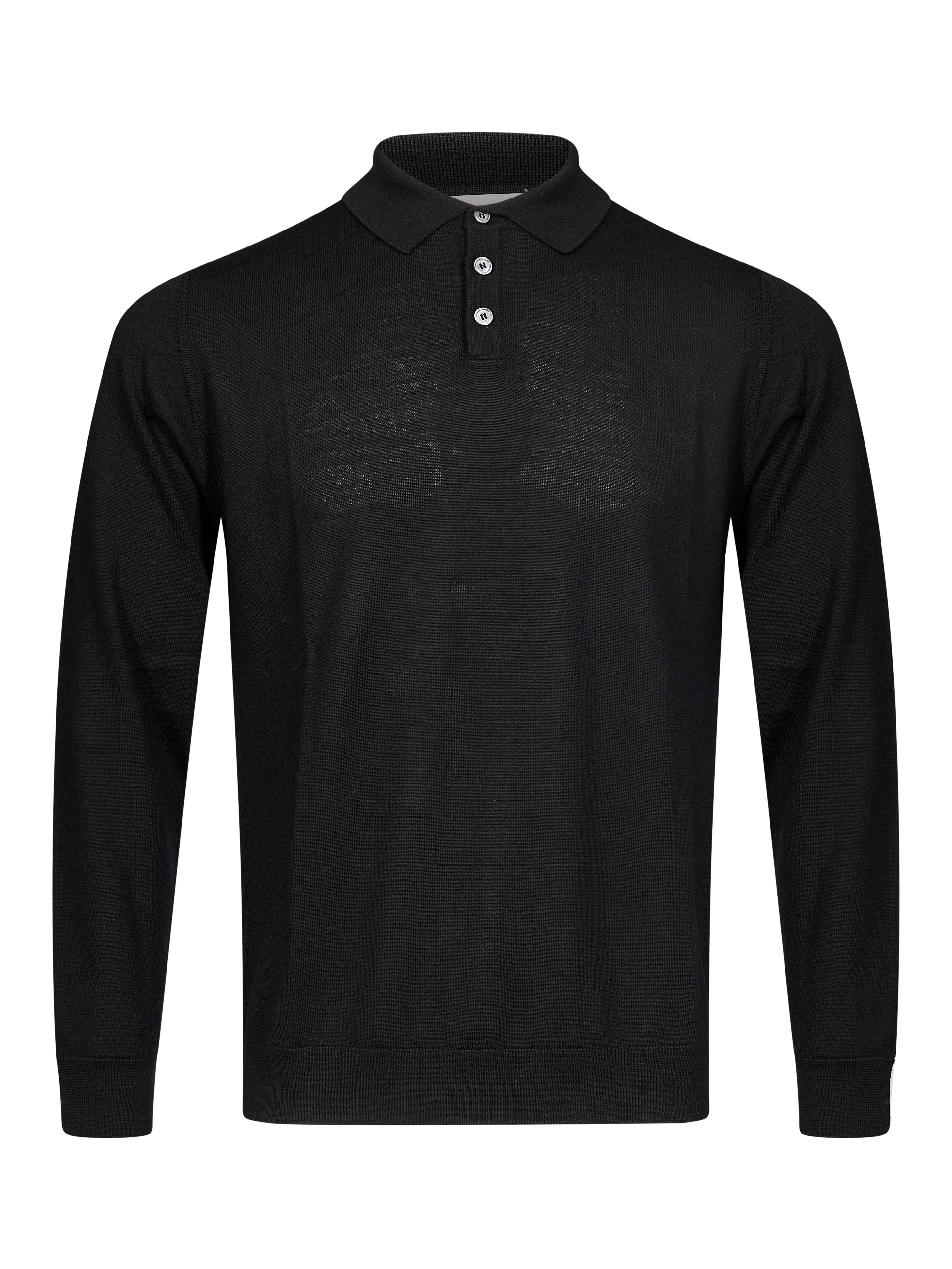 Polo manica lunga in nero 