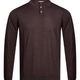Polo manica lunga in marrone 