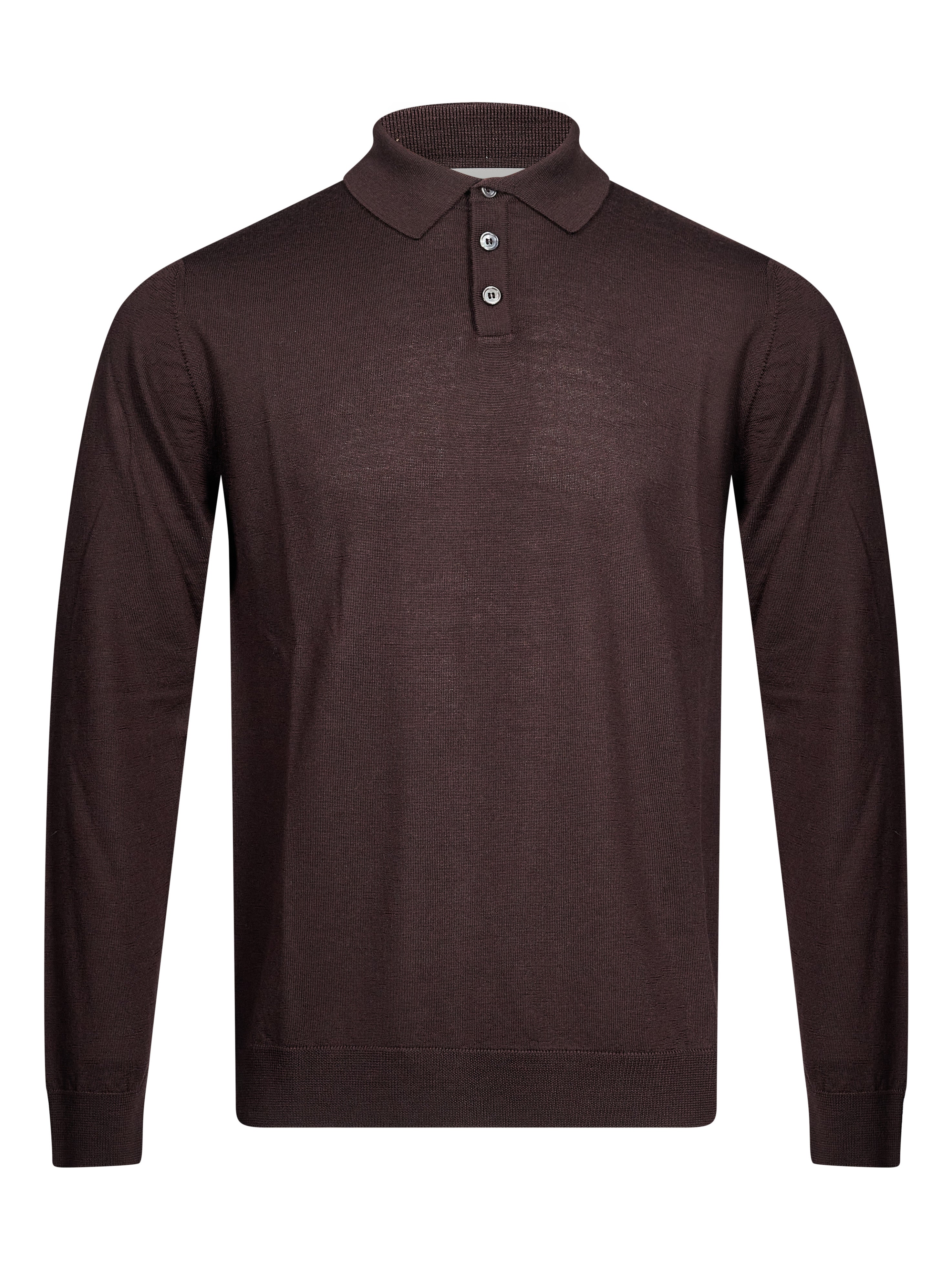 Polo manica lunga in marrone 