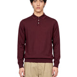 Polo manica lunga in bordeaux 