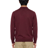 Polo manica lunga in bordeaux 