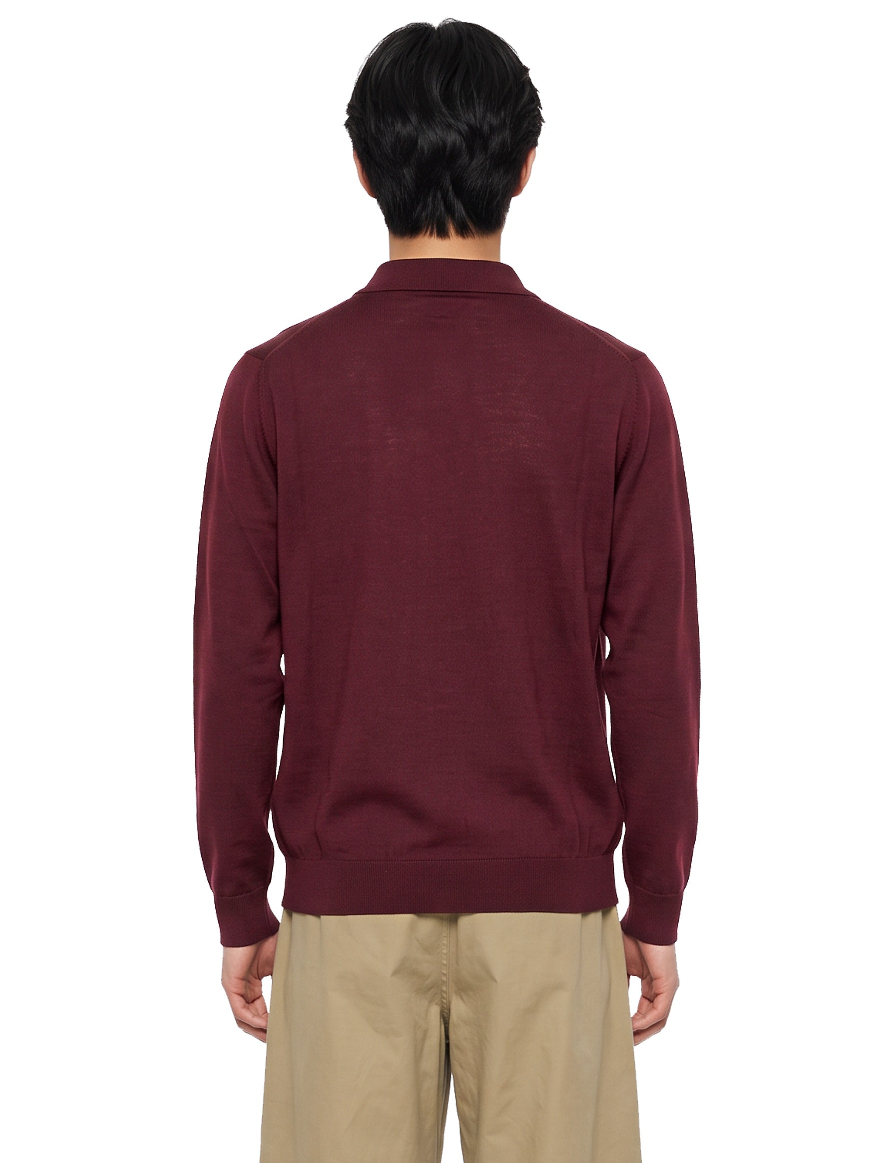 Polo manica lunga in bordeaux 